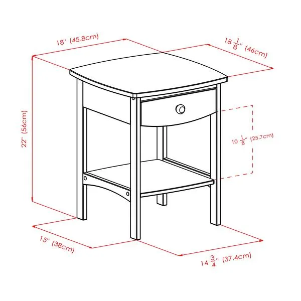 Winsome Basics Solid Wood End Table Nightstand