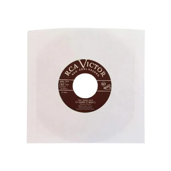 (100) Archival Quality Acid-Free Heavyweight Paper Inner Sleeves for 7