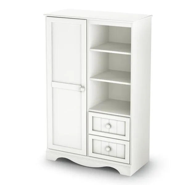 South Shore Savannah Collection Door Chest for Kid's Room, Pure White, 33x18.75x48.75 Inch
