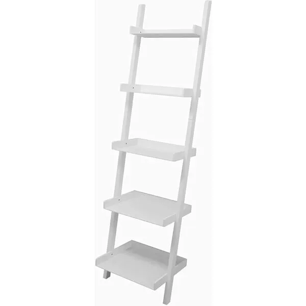Kiera Grace Providence Hadfield 5 Tier Ladder Shelf Leaning Bookshelf Storage Rack for Home, Office, 18