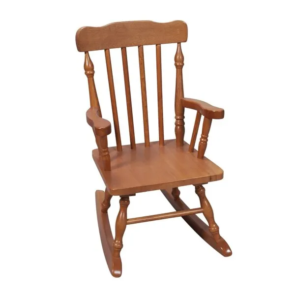 Gift Mark Childs Rocking Chairs - Classic Hand-Made Wooden Rockers for Boys and Girls - Vintage Style Colonial Kid's Seats - Childrens Furniture Rocker (Honey Wood)