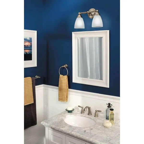 Moen Brantford Brushed Nickel Traditional Bathroom Hand Towel Ring, Wall Mounted Towel Hanger, YB2286BN