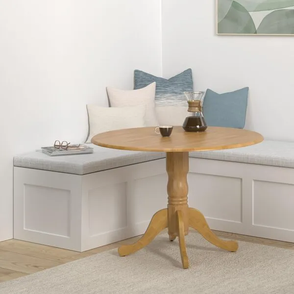 International Concepts 42-inch Round Dual Drop Leaf Ped Table, Oak