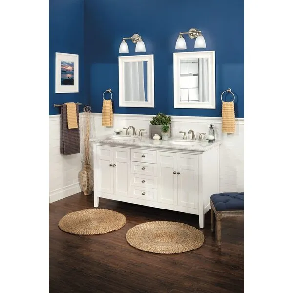 Moen Brantford Brushed Nickel 24-Inch Single Bathroom Towel Bar, Traditional Wall Mounted Towel Hanger, YB2224BN