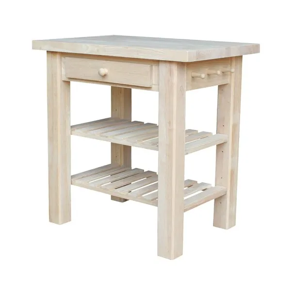 IC International Concepts Kitchen Island, 36 in W x 24 in D x 36 in H, Unfinished