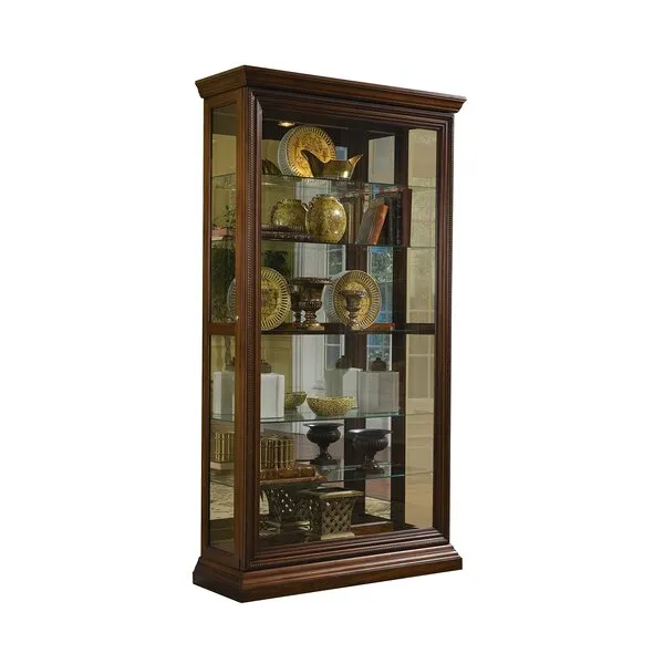 Pulaski Two Way Sliding Door Curio, 43 by 16 by 80-Inch, Brown