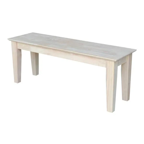 International Concepts Shaker Style Bench, Unfinished
