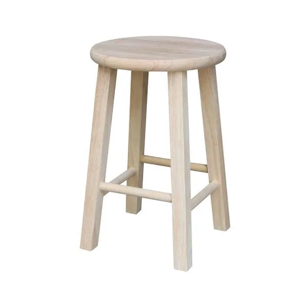 International Concepts 18-Inch Round Top Stool, Unfinished