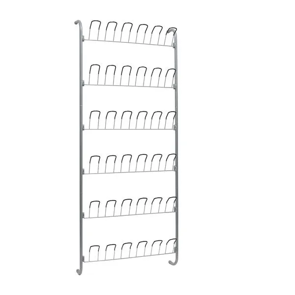 Organize It All Over-The-Door 18 Pair Hanging Wire Shoe Rack | Metal | Silver