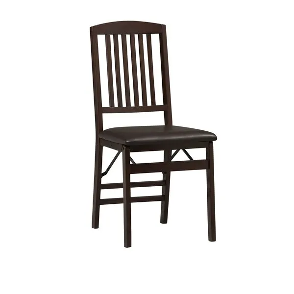 Linon Triena Mission Back Set of 2 Folding Chair, 17\