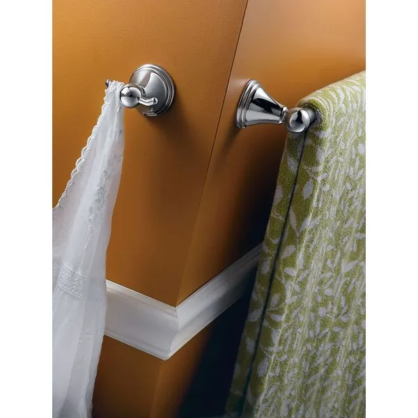 Moen Preston Collection Chrome 24-Inch Single Bathroom Towel Bar, Wall Mounted Towel Hanger for Bath or Kitchen, DN8424CH