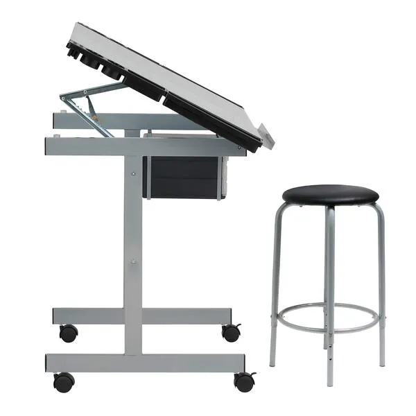 SD Studio Designs Studio Designs 2 Piece Vision Modern Metal Hobby, Craft, Drawing, Drafting Table, Mobile Desk with 40.75