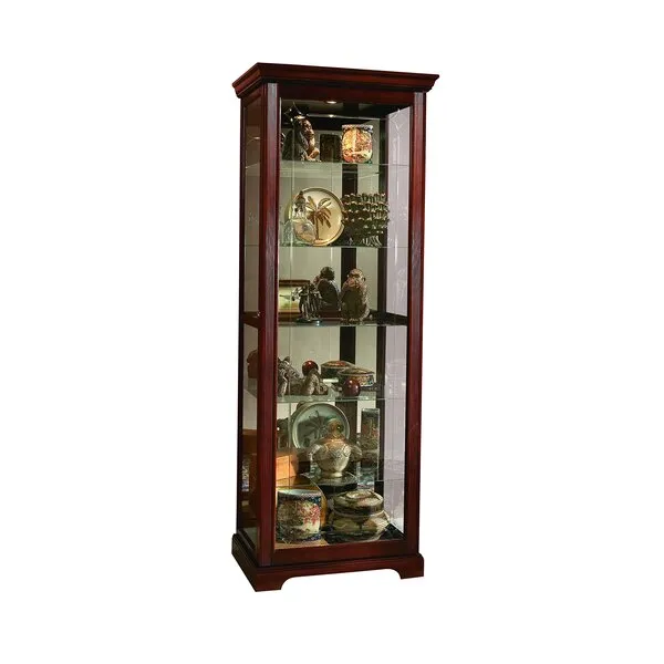 Pulaski Two Way Sliding Door Curio, 30 by 20 by 80-Inch, Victorian Cherry Finish, Brown