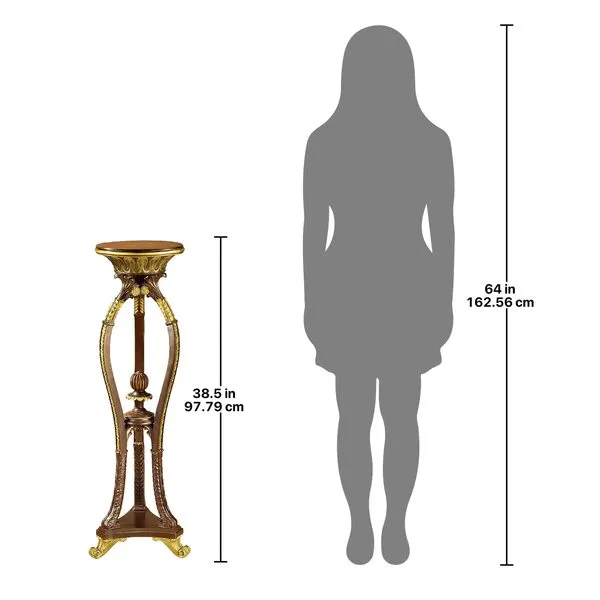 Design Toscano Floral Bouquet Pedestal Table, Woodtone
