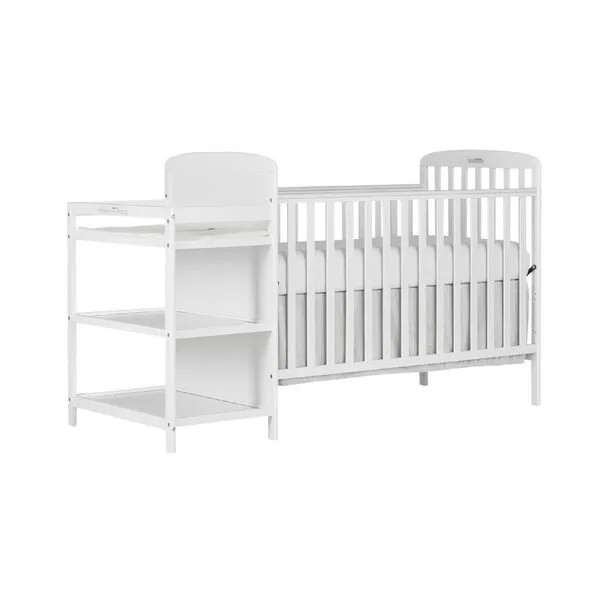 Dream On Me Anna 4-In-1 Full-Size Crib And Changing Table Combo In White