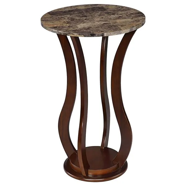 Coaster Furniture Round Marble Top Plant Stand Brown 900926