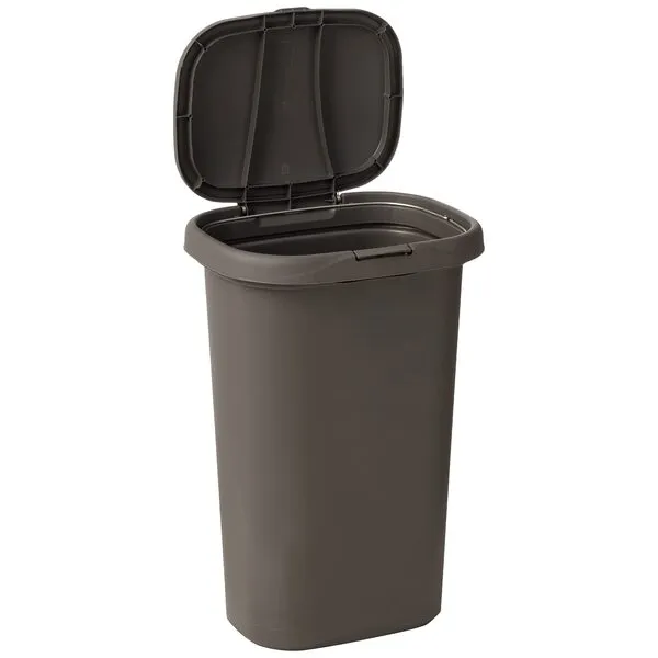 Rubbermaid 5L58 Spring Top Wastebasket, 49.2-liter, Gray
