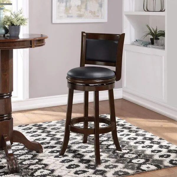 Boraam Augusta Bar Height Swivel Stool, 29-Inch, Cappuccino