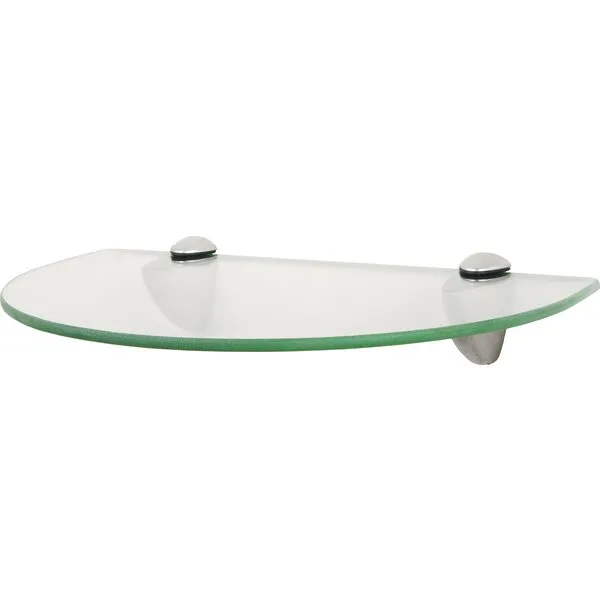 Shelf-Made KT-0134-812SN Curved Glass Shelf Kit, Satin Nickel, 8-Inch by 12-Inch