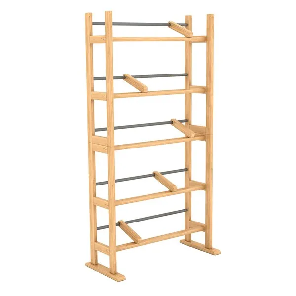 Atlantic Element Media Storage Rack - Holds Up to 230 Cds or 150 Dvds, Contemporary Wood & Metal Design with Wide Feet for Greater Stability, PN35535687 In Maple, 10\