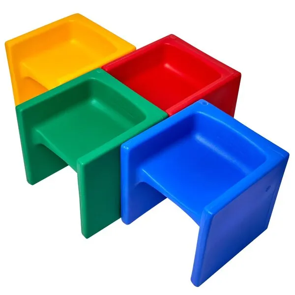 Children's Factory 3-in-1 Cube Chair for Kids, Flexible Seating Classroom Furniture, 4-Pack