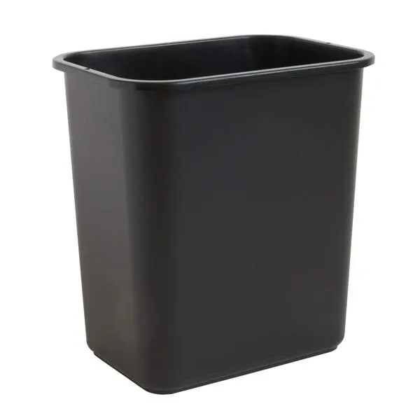 United Solutions 7 Gallon / 28 Quart Efficient Trash Wastebasket, Fits Under Desk, Small, Narrow Spaces in Commercial, Kitchen, Home Office, Dorm, Easy to Clean, Black (Pack of 1)