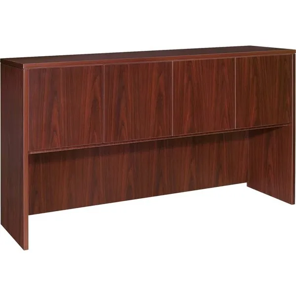 Lorell Hutch with Doors, 72 by 15 by 36-Inch, Mahogany