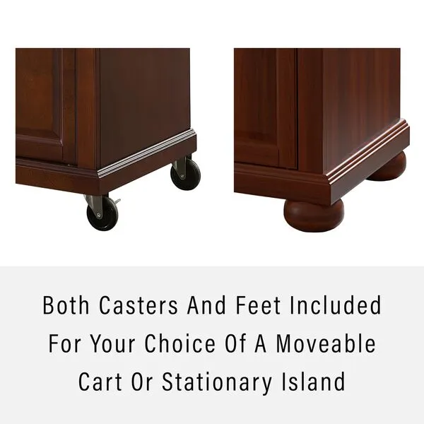 Crosley Furniture Alexandria Kitchen Island with Stainless Steel Top - Vintage Mahogany