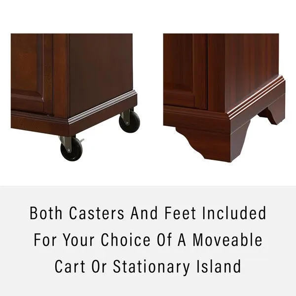 Crosley Furniture Lafayette Full Size Kitchen Island with Natural Wood Top, Mahogany