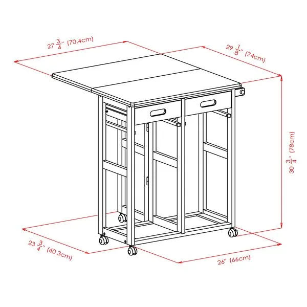 Winsome Wood Suzanne Kitchen, Square, Teak