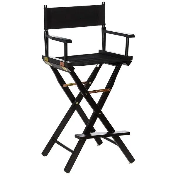 Casual Home Director's Chair ,Black Frame/Black Canvas,30