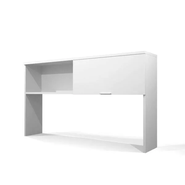 Bestar Pro-Linea Hutch with Sliding Door in White, 72W