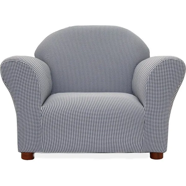 Keet Roundy Kid\'s Chair Gingham, Wood, Navy