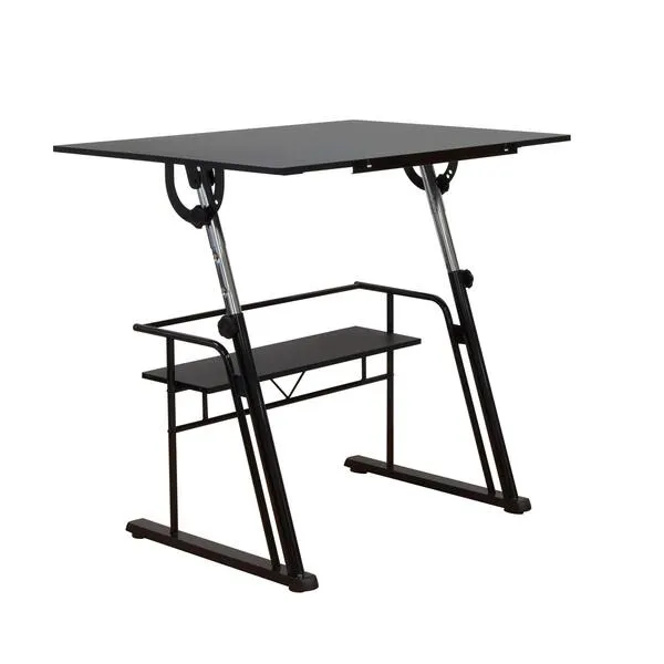 STUDIO DESIGNS Zenith Craft Desk Drafting Table, Top Adjustable Drafting Table Craft Table Drawing Desk Hobby Table Writing Desk Studio Desk, Black, 13340