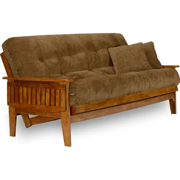 Nirvana Eastridge Queen Futon Set Bundle with 8-Inch Mattress and Cover, Oxford Bronze