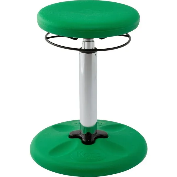 Kore Adjustable Height Wobble Chair, Active Sitting Stool for Children, Kids, Teens: Better Than a Balance Ball, Flexible Classroom Seating, Adjusts from 16.5 to 24 inches, Green