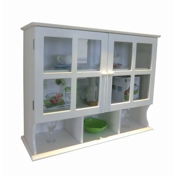 Homecharm W31.5 x D9.6 x H24-Inch Wall Cabinet,White (HC-032)