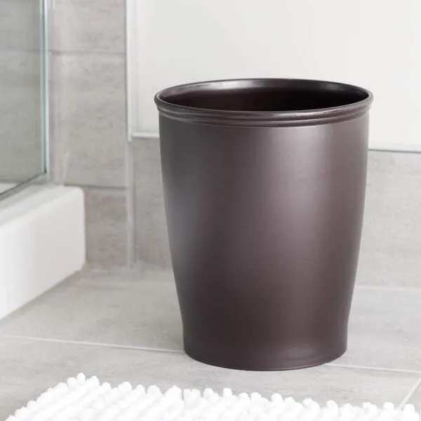 iDesign Round Plastic Waste Basket The Kent Collection –, Set of 1, Bronze