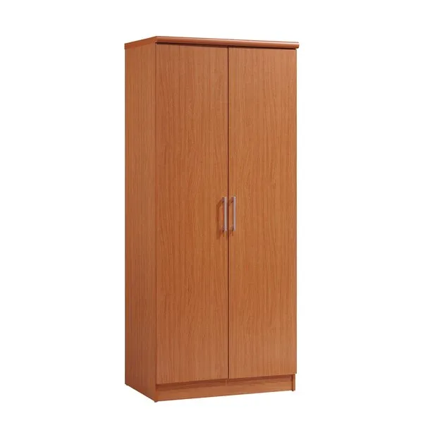 Hodedah 2 Door Wardrobe with Adjustable/Removable Shelves & Hanging Rod, Cherry