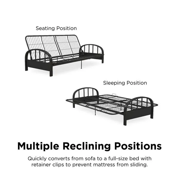 DHP Aiden Metal Futon Frame, Black Large