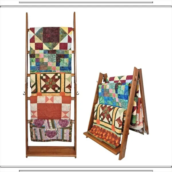 Built by Briick Quilting The LadderRack 2-in-1 Quilt Display Rack (5 Rung/30 Model/American English)