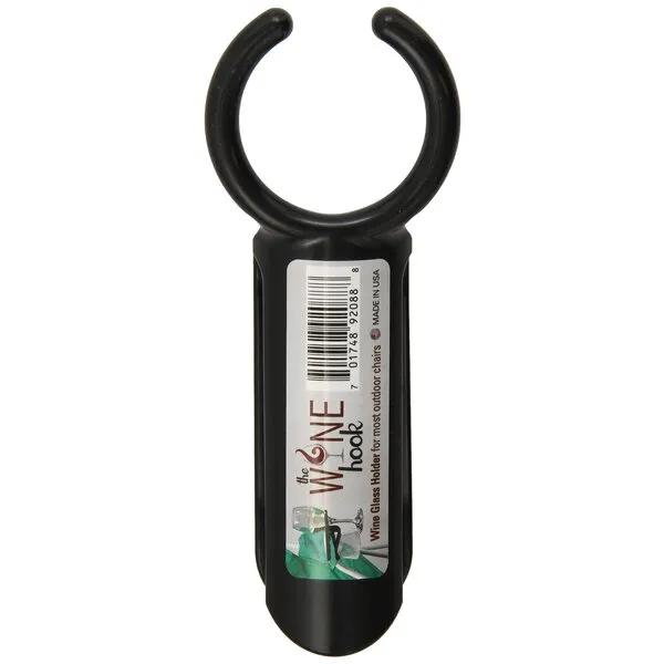 The Wine Hook - Clip-On Glass Holder, Black