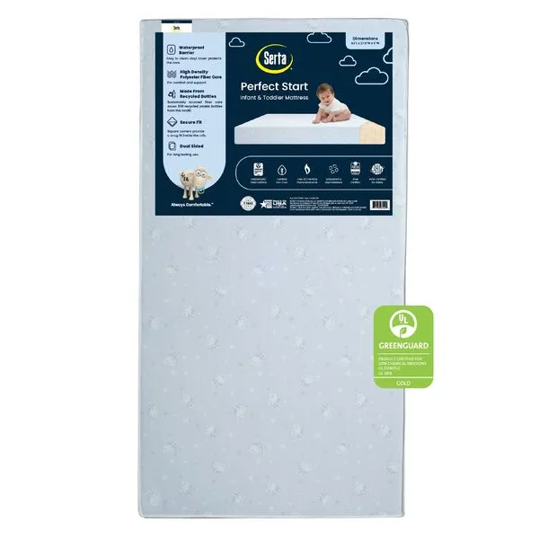 Serta Perfect Start Dual Sided Baby Crib Mattress & Toddler Mattress - Waterproof - 6