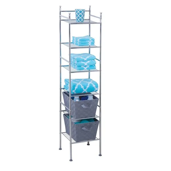 Honey-Can-Do BTH-03484 6 Tier Metal Tower Bathroom Shelf, 12.6â€ L x 11â€ W x 59.8â€ H, Chrome