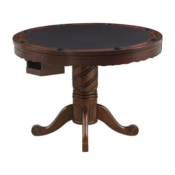 Coaster Home Furnishings Turk 3-in-1 Round Pedestal Game Table Tobacco