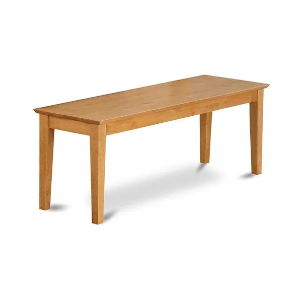 East West Furniture CAB-OAK-W Dining Room Bench with Wood Seat, 51x15x18 Inch