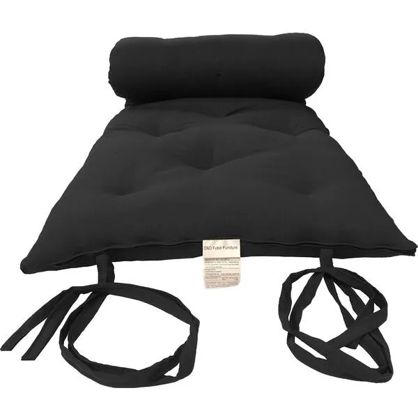 D&D Futon Furniture Twin Size Traditional Japanese Floor Futon Mattresses, Tatami Foldable Cushion Mats, Yoga, Meditaion 80 x 39 x 3 (Black)