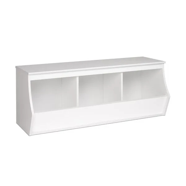Prepac Monterey Traditional Stackable 3-Bin Storage Cubby Organizer, Functional Cube Storage Organizer 15.75\