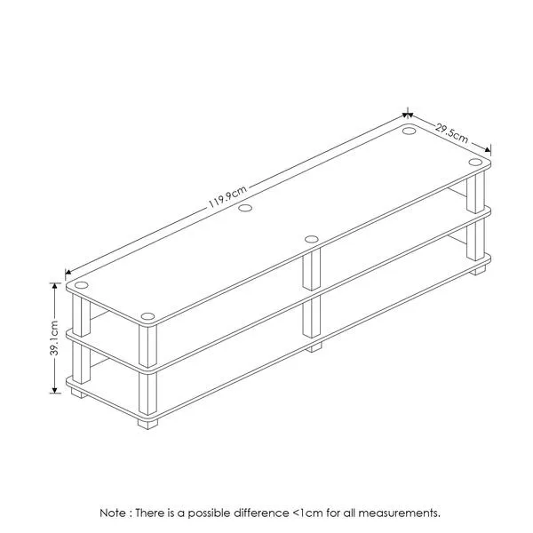Furinno Turn-S-Tube No Tools 3-Tier Entertainment TV Stands, Espresso/Black