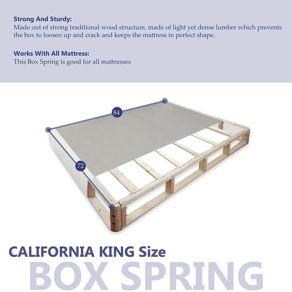 Continental Sleep 8-Inch Split Wood Traditional Boxspring/Foundation, California king, Beige